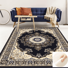 Fluffy Faux Wool Area Rug Non-slip Large Carpet Vintage Oriental Design