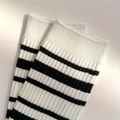 Striped Print Socks Comfy & Breathable All match Socks Women's Stockings