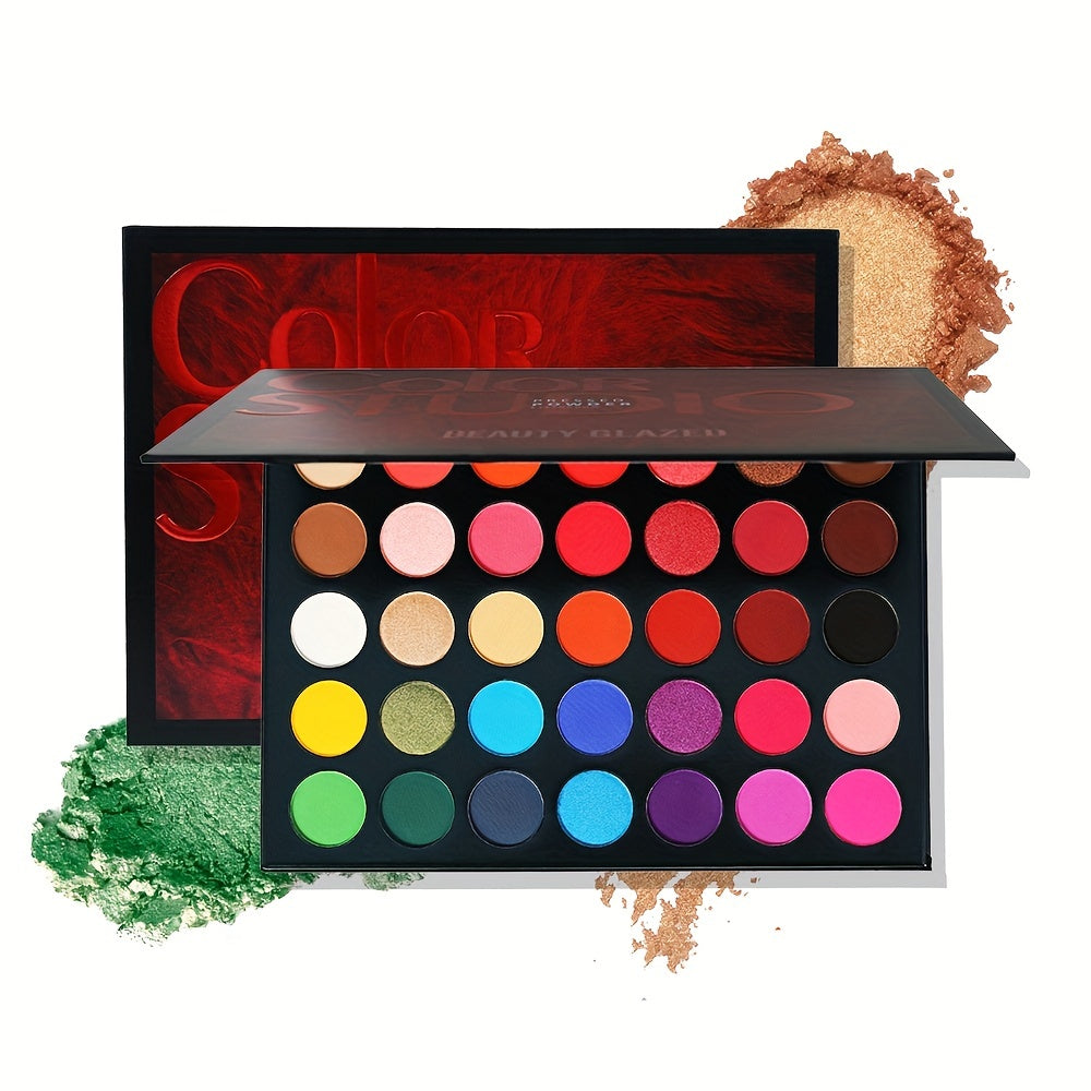 35-Color Highlighter Eyeshadow Palette Matte Shimmer Finish