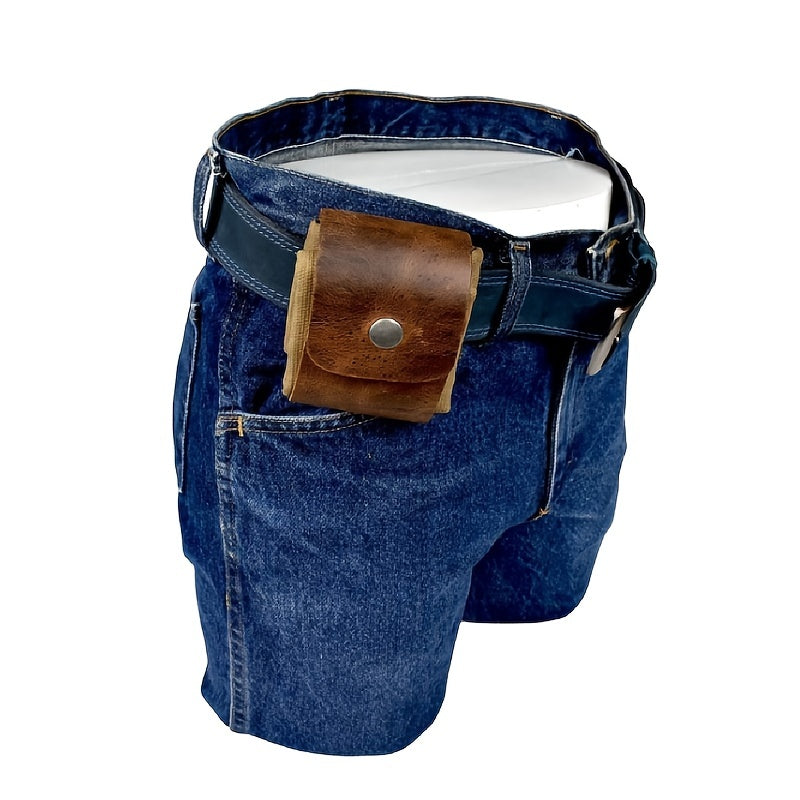 Bush Craft Belt Bag Foldable Canvas Fanna Pack With Leather Cover And Buckle