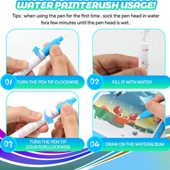 2pcs Reusable Kids' Watercolor Books Colorful Educational Toy