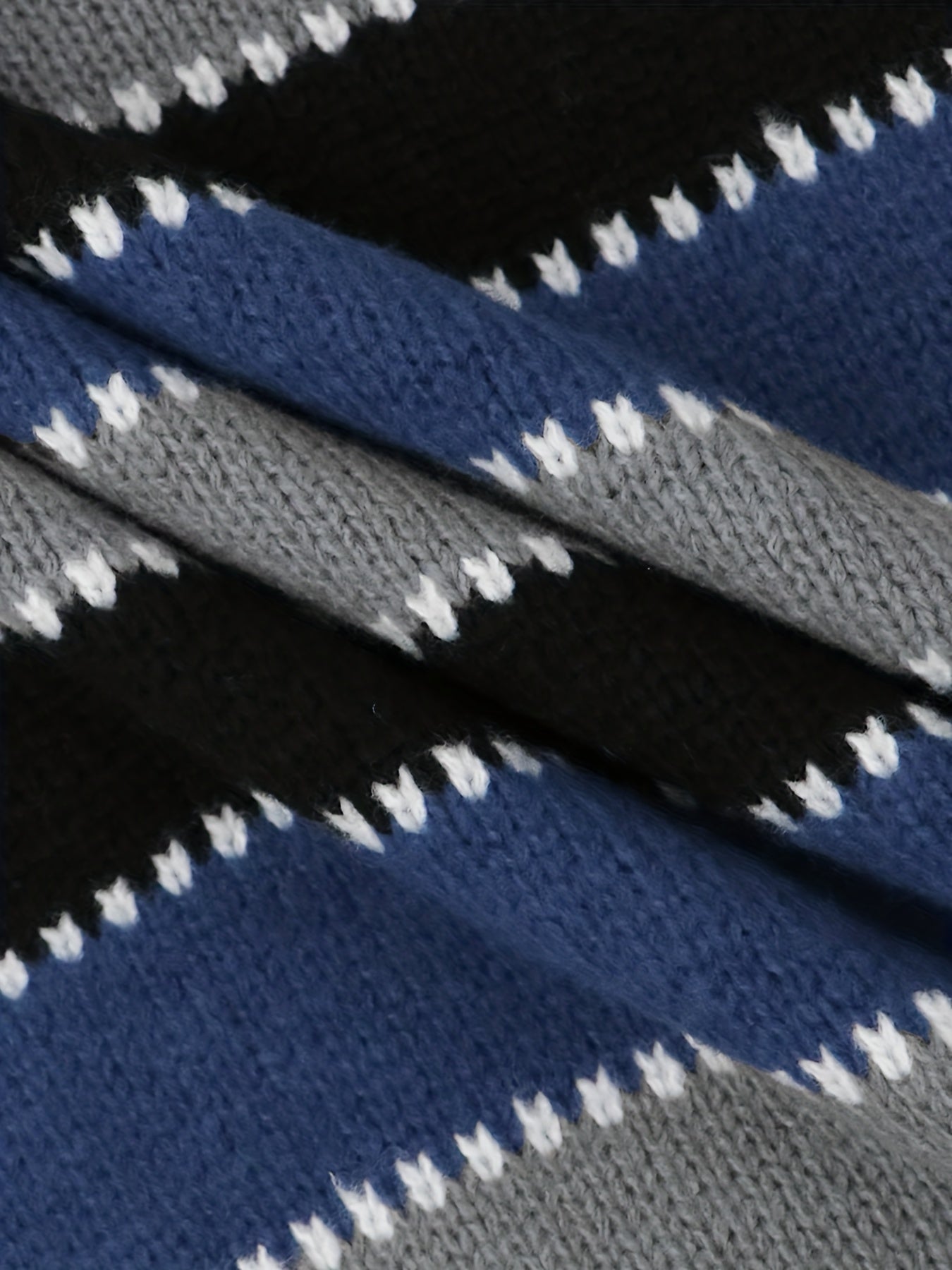 Colorblock Stripe Print Round Neck Jumper