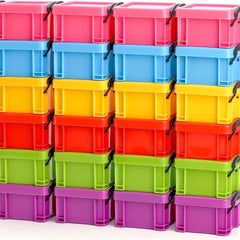 Set of 6 Mini Plastic Lock Boxes for Small Accessories