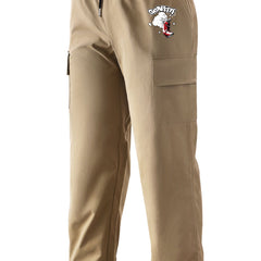 Pattern Print Cargo Pants Men's Casual Straight Leg Drawstring Cargo Pants