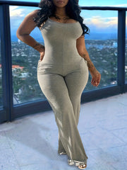 Casual Cami Jumpsuit Women's Plus Solid