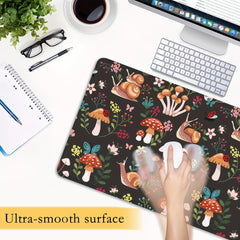 Mushrooms Snails Butterflies Large Desk Mat Gaming Mouse Pad