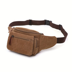 Waterproof Canvas Waist Bag Men's Casual Outdoor Storage Bag
