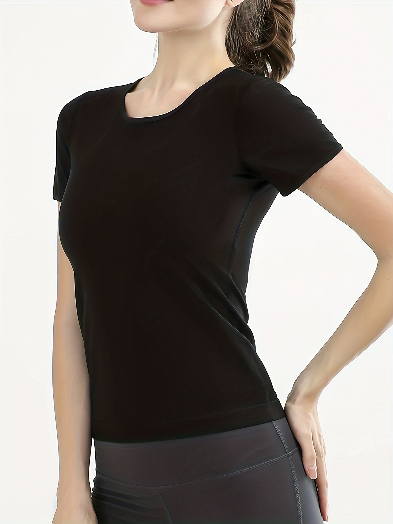 Slimming Sweat Top Short Sleeve Crew Neck Women's Shapewear