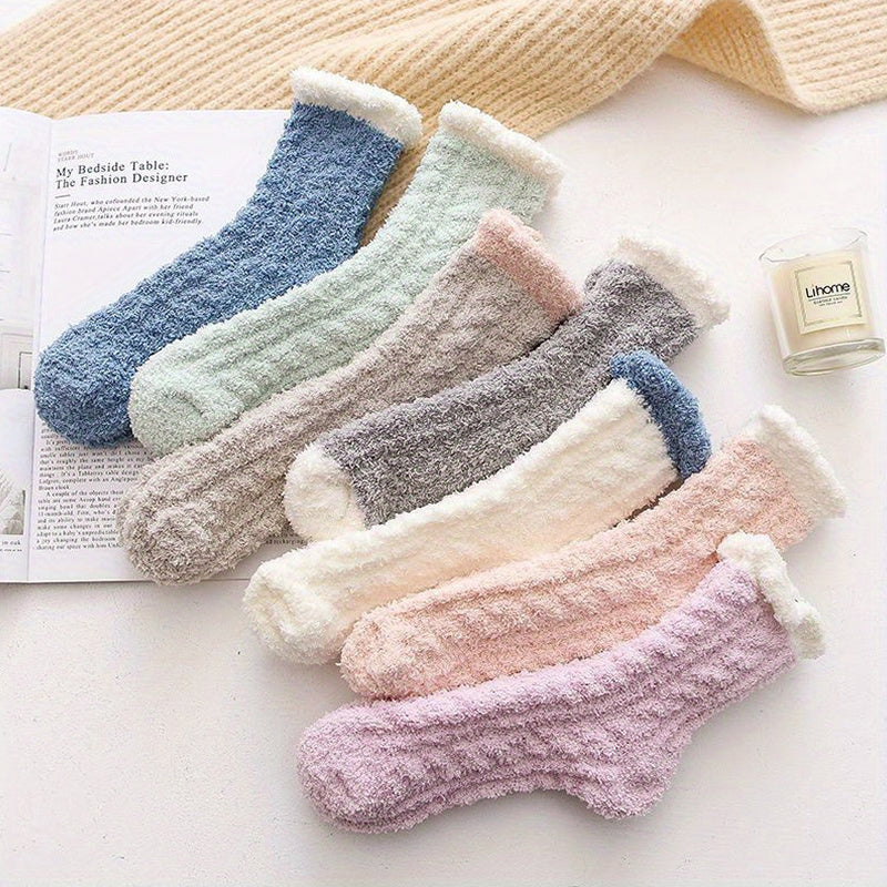 Soft & Cozy Fleece Crew Socks - Girls Stockings & Hosiery