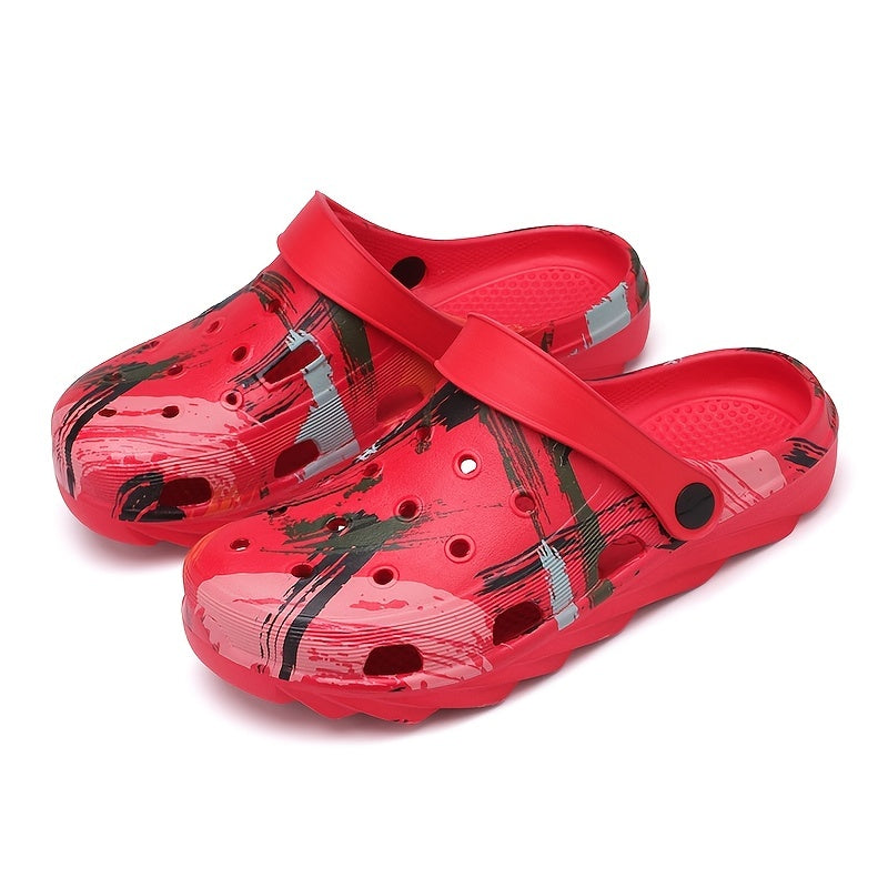 Women's Graffiti Beach Shoes Hollow Holes Clogs Lightweight