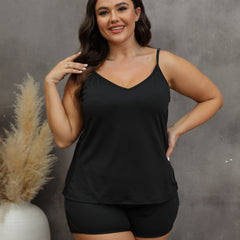 Sexy Pajamas Set Mesh Criss Cross Cami Top & Shorts Loungewear