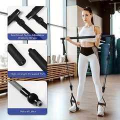 Portable Pilates Stick Kit with Resistance Band and Storage Bag