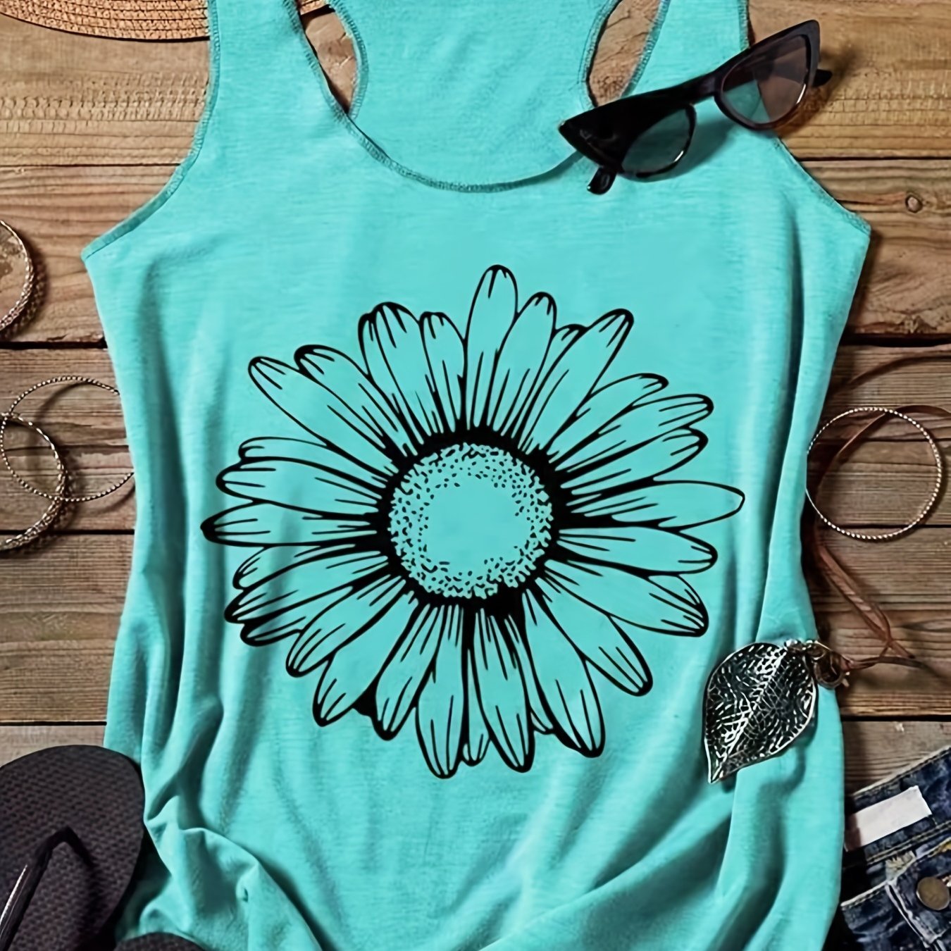 Floral Print Tank Top for Summer