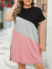 Colorblock Short Sleeve Tee Dress