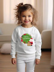 Merry Christmas Santa Print Crew Neck Sweatshirt Kids Clothes