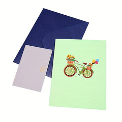 3D Popup Card w/ Note & Envelope - Birthday Mother's Father's Graduation