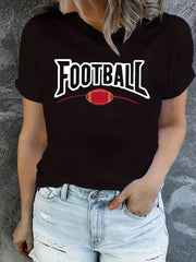 Women's Football Graphic Short Sleeve Sports Tee