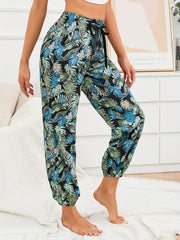 Tropical Print Sleep Bottoms Soft & Comfy Elastic Waistband Pants