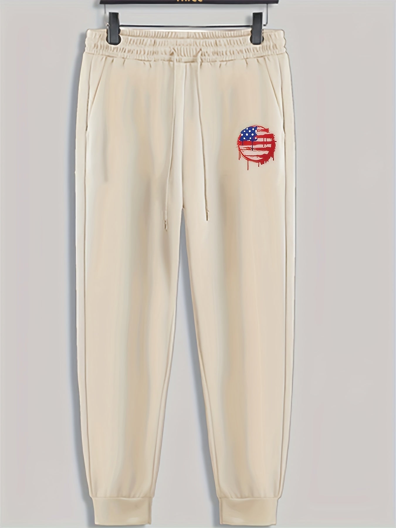 Red Lines Dots Print Men's Pants Drawstring Sweatpants