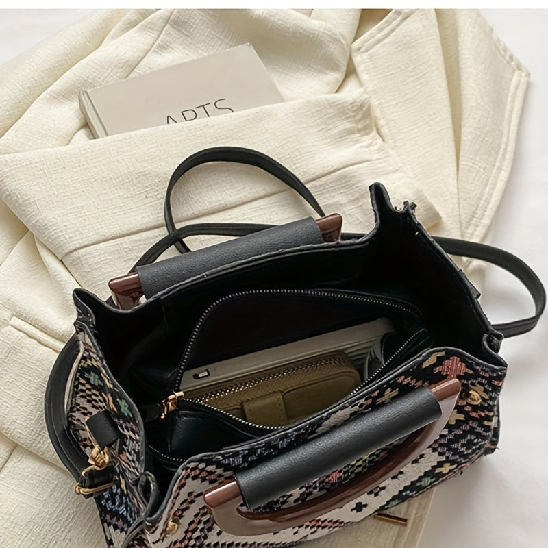 Casual Vintage Geometric Pattern Crossbody Bag Female Summer Handbag