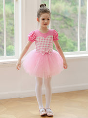 100% Cotton Sweet Plaid Tutu Dress for Dance Gymnastics