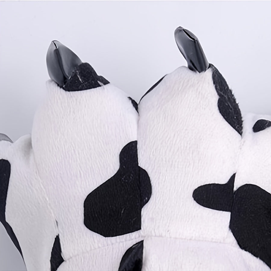 Cow Print Slip On House Shoes For Boys
