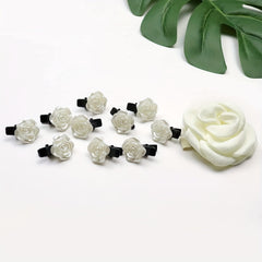 10pcs Mini Roses Hair Clips Bridal Hair Jewelry Wedding Accessories DIY Bride