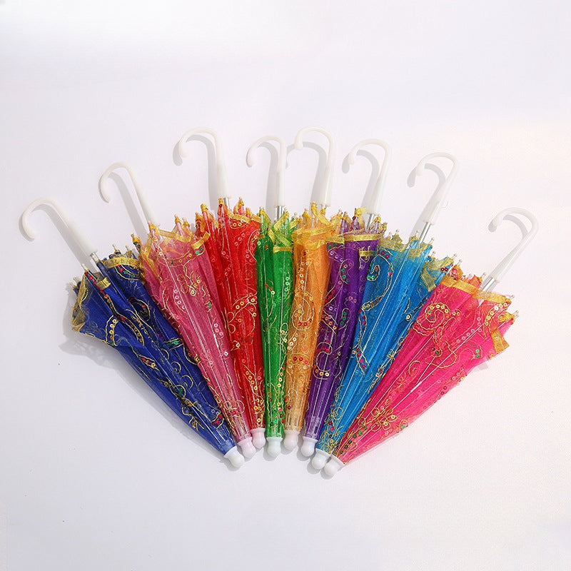 2pcs Colorful Lace Umbrella Set for Dollhouse Photography Props
