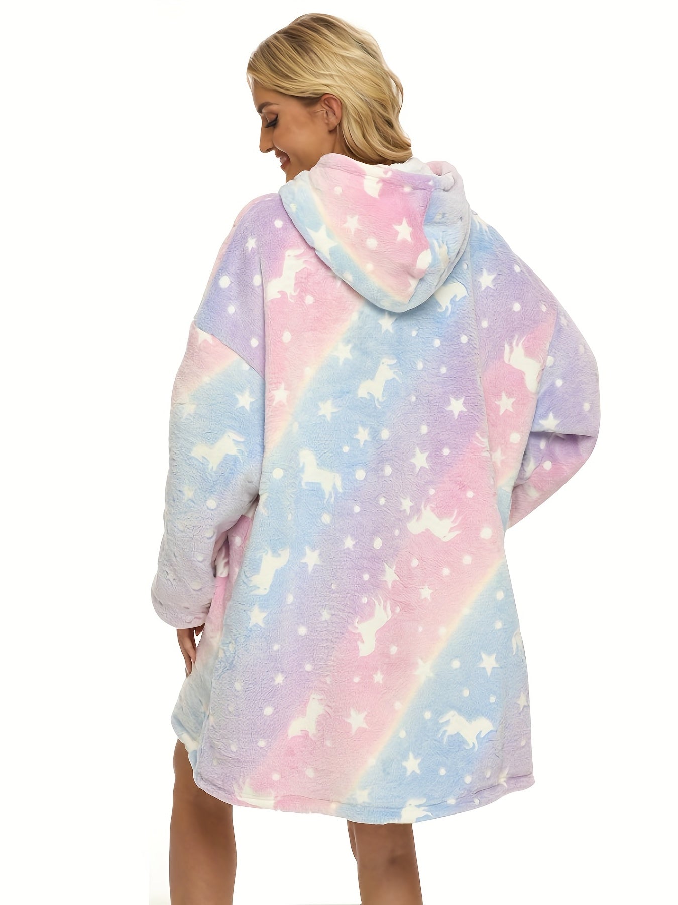 Cozy Star Print Hooded Lounge Top
