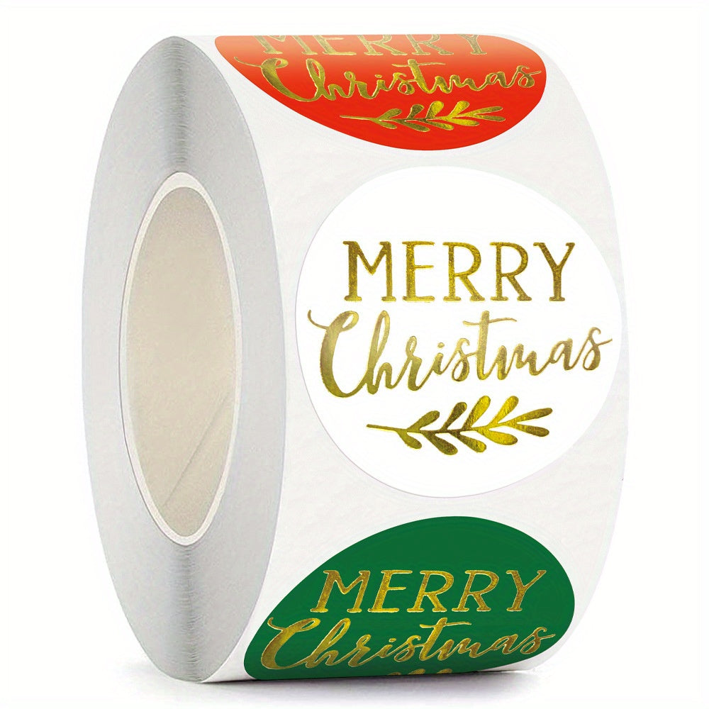 500pcs Merry Christmas Stickers Gift Tags 3.81 Cm