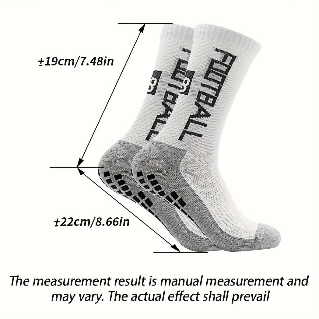 4 Pairs Non Slip Soccer Socks Breathable Crew Socks
