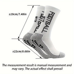 4 Pairs Non Slip Soccer Socks Breathable Crew Socks
