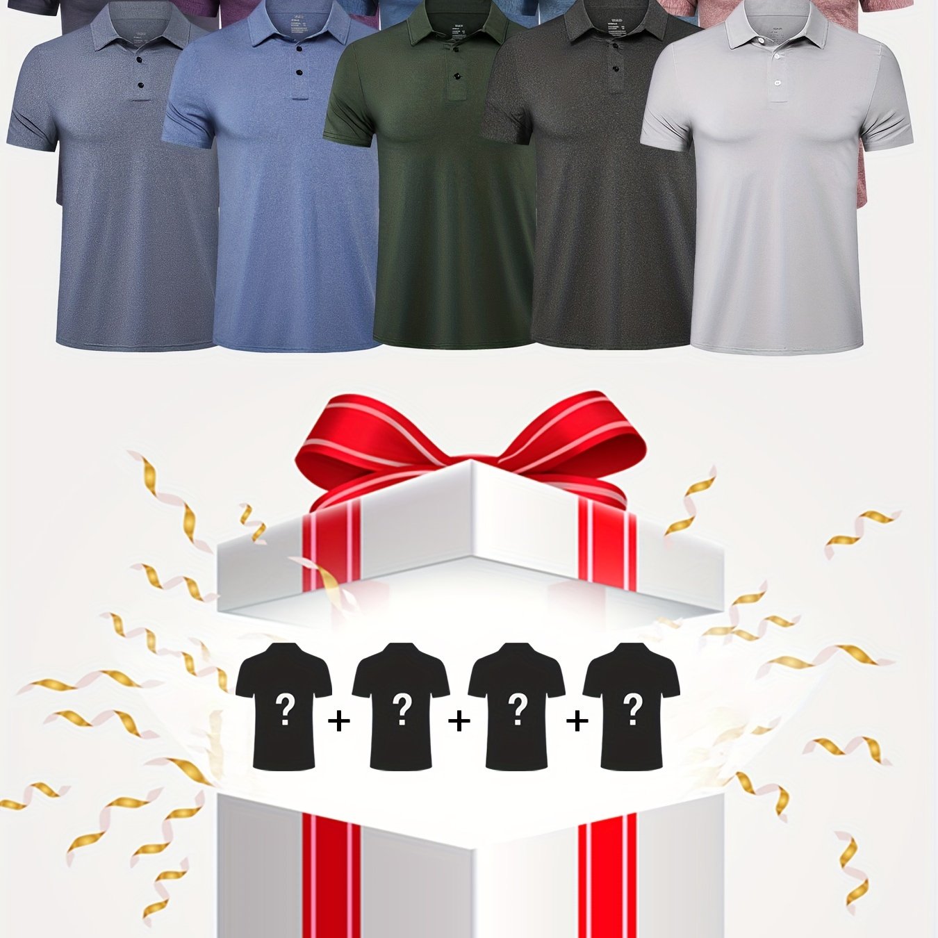 4 Pack Mens Quick Dry Golf T Shirt Moisture Wicking Workout Tee