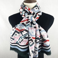 Classic Print Scarf Anti Cold Warm Romantic Vintage Comfortable