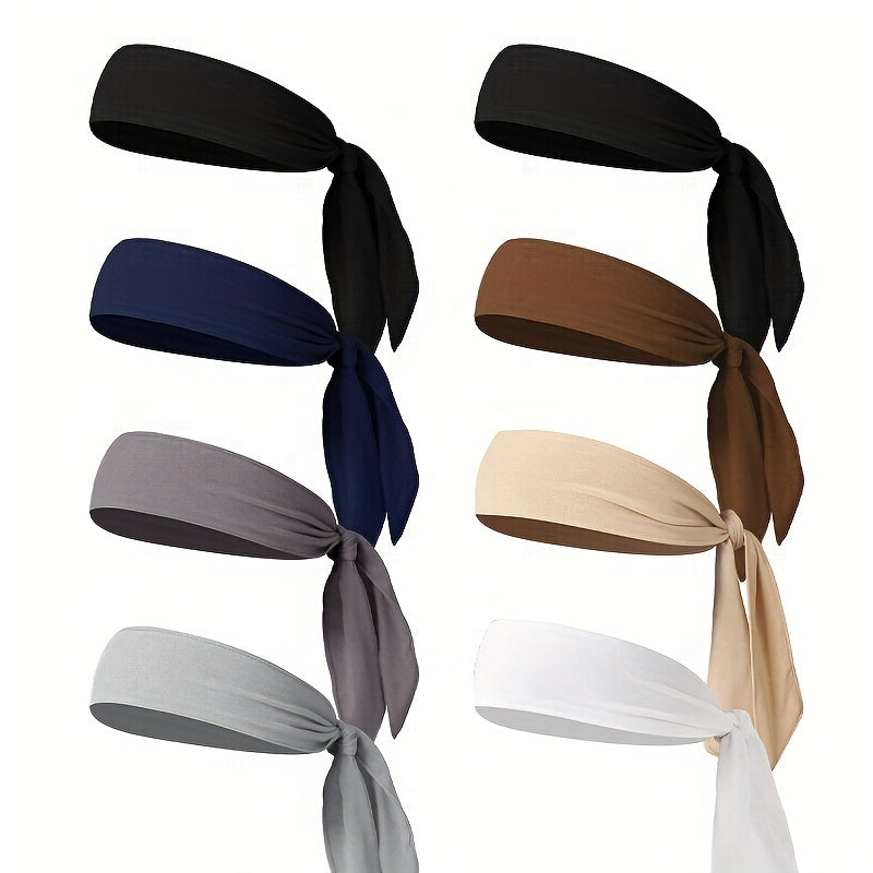 4pcs Solid Winter Men's Tie Long Fitness Hair Band