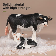 4pcs Simulation Animal Hereford Bull And Cow Combo Set