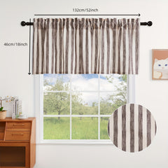 Burlap Tier Curtains for Kitchen Rod Pocket Short Curtains for Short Window