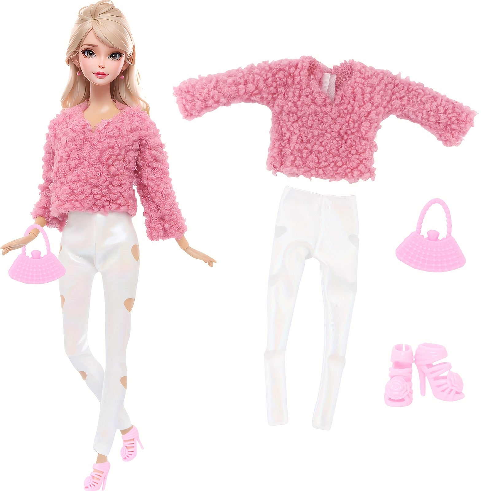 Doll Clothes 4pcs Set Top Trousers Bag Shoes No Dolls Fit 11 8 Inch Girl Doll