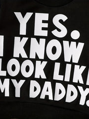 Baby Boy's Funny Print Sweater Top Crew Neck Pullover