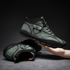 Men Stitch Pointed Leather Boots Formal Dress Shoes For Party