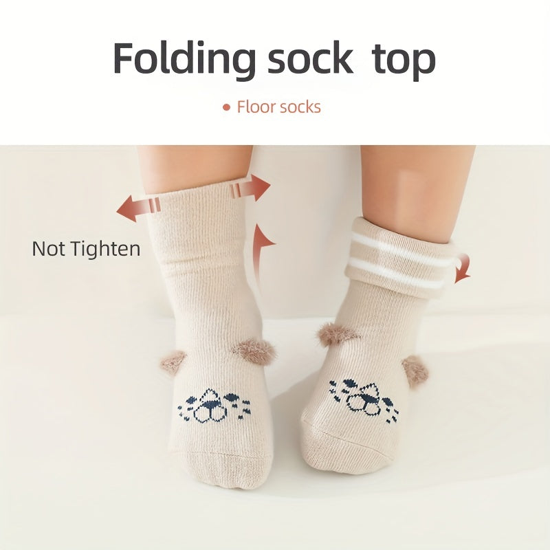 5 Pairs Kids Non-slip Floor Socks Toddler Cartoon Baby Socks