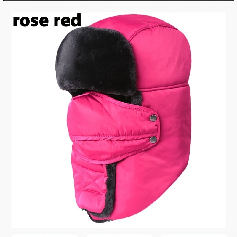 Men's Winter Hat With Mask Neck Guard Warm Cotton Hat