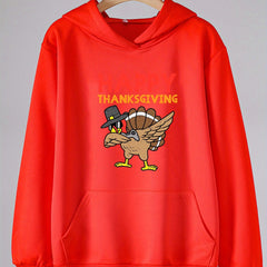 Dancing Turkey Print Hoodies Girls Hooded Pullover Fall Winter Sports
