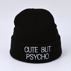 Hip Hop Knitted Hat Embroidered Warm Beanie for Men Women Outdoor Skiing