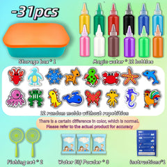 Magic Water Elf Set DIY Toy Educational Game with 12 Bottles & Molds