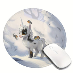 Horned Horse Pattern Round 20x20cm Mousepad