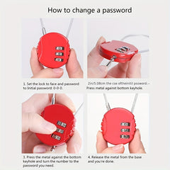 Wire Rope Password Lock Luggage Bag Mini Small Lock