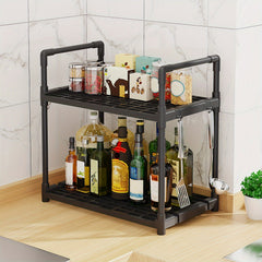 2 Layer Kitchen Storage Rack - Space Saving Countertop Organizer