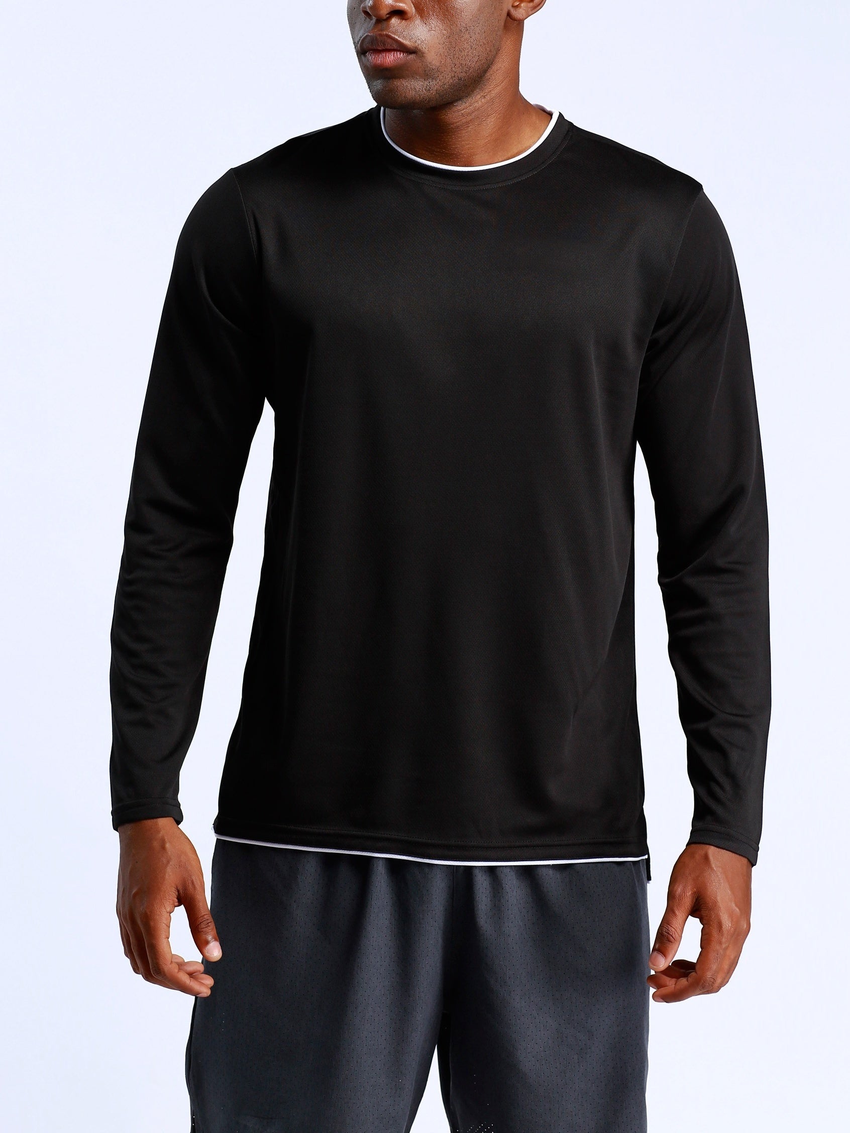 Men's Quick Drying Running T-shirt for Fall Winter Fitness