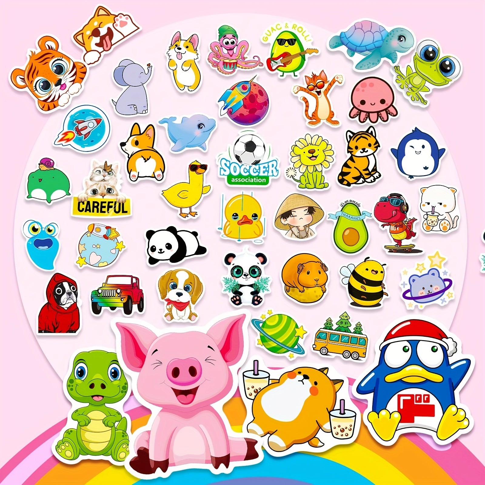 600pcs Cartoon Animal Stickers Waterproof Vinyl Scrapbook Decals